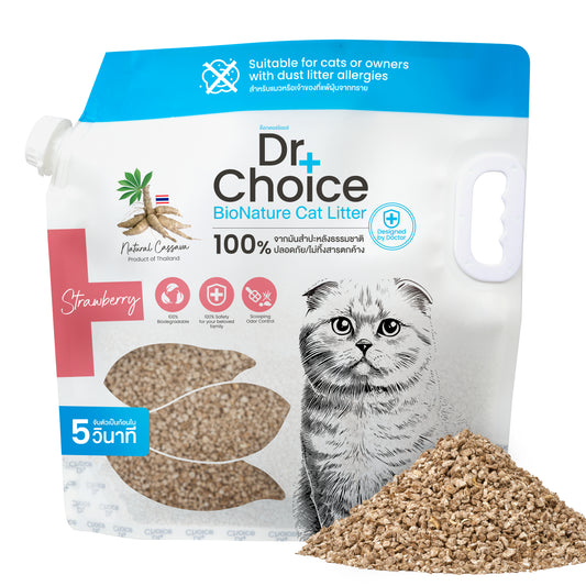 Dr. Choice Eco-friendly Cassava Cat Litter Strawberry Scent 5kg