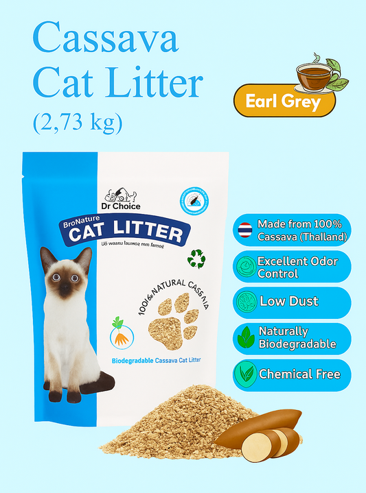 Dr. Choice Eco-friendly Cassava Cat Litter Earl Grey Scent 2.73kg